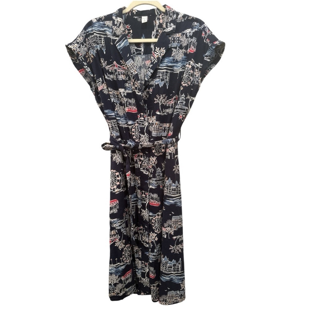 Scenic Dress with Belt Size Small Tall Artsy Casual Travel Colorful Vacation
